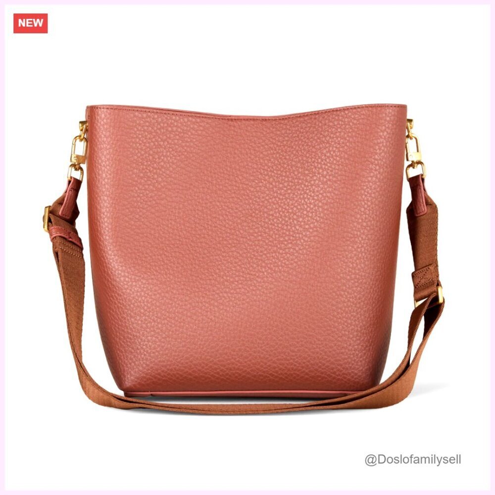 Soft Pebbled Faux Leather Crossbody Tote Bag with Adjustable Strap